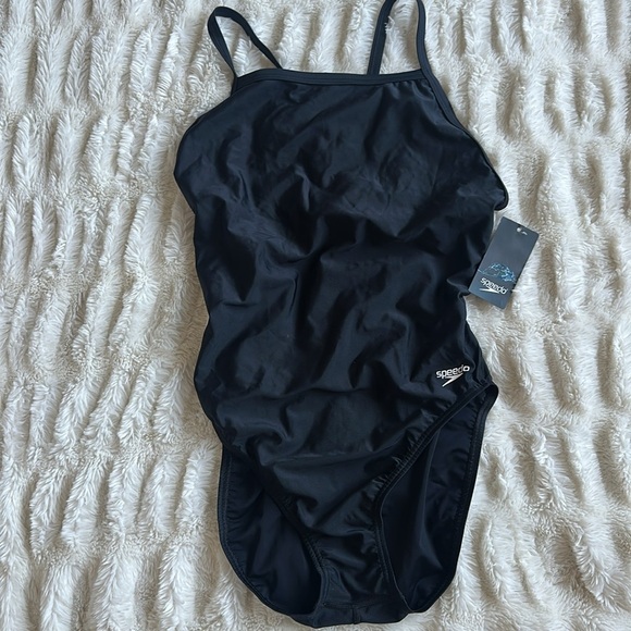 Speedo Women's Swimsuit One Piece Powerflex Eco Flyback Solid Black Sz 14 (40) - Picture 5 of 10